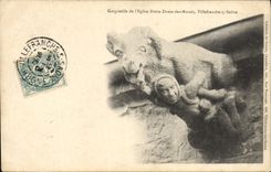 Vintage Postcard Gurgles of the church Notre Dame of the Villefranche Marshes on the Saone