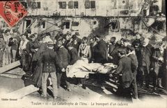 Vintage Postcard Toulon Funeral the catastrophe of Iena the transport of a corpse