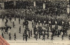 Vintage Postcard Funeral Funeral procession of his late majesty King Edward VII The Gun carriage passing Marble Arch