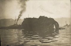 CARTE PHOTO Catastrophe Bateau 