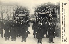 CPA Funerailles nationales des victimes Les zeppelins sur Paris 