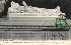 Vintage Postcard Dreux Vault Saint Louis Tomb of the duke of Penthievre child of king Louis Philippe