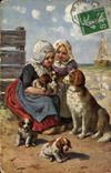 Vintage Postcard Dog Dogs Pup Children
