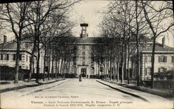 Vintage Postcard Health Militaria Vierzon professional National school H Brisson principal Frontage