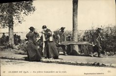 Vintage Postcard Militaria Health Our priests stretcher-bearers on the face