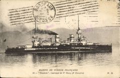 CPA Bateau Gaulois Cuirasse de 1er rang 3me escadre