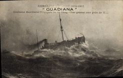 Vintage Postcard Boat Guadiana French auxiliary Cruiser of 1st rank