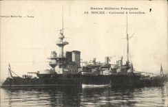 Vintage Postcard Bateau Shakes Armor has turrets