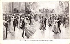 CPA Summer ballroom Hungarian exhibition Earls Court 