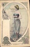 Vintage Postcard Imagination Illustrator Woman Romain Jacques Beginning
