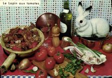 Postal el conejo a los tomates