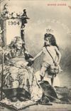 Vintage Postcard Imagination Child Happy new year old woman