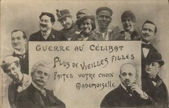 CPA Fantaisie Guerre au celibat 