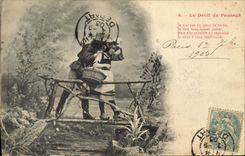 CPA Fantaisie Enfants Le droit de passage Chasse Chasseur 