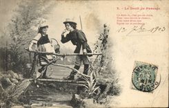 CPA Fantaisie Enfants Le droit de passage Chasse Chasseur 