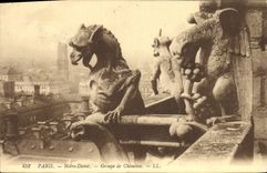CPA Gargouille Paris Notre Dame Groupe de chimeres