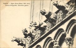 CPA Gargouille Dijon Eglise Notre Dame Fausses gargouiilles Deuxieme galerie