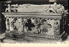 Vintage Postcard Dead Pontoise Church Saint Martin Tomb of Saint Gauthier