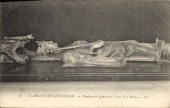Vintage Postcard Dead Abbey of Saint Denis Tomb of Jean 1st and Louis X Hutin