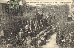 Vintage Postcard Dead Toulon Funeral of the victims of Iena crowns