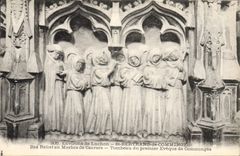 Vintage Postcard Dead Surroundings of Luchon St Bertrand de Low Comminges relief out of Carrara marble Tomb of the First bishop of Comminges