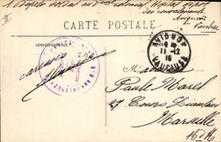 Postal Militaria Aviñón Bulevar Lagarto real Entrada principal del cuartel del 58eme Regimiento de infantería y edificio central 2.o batallón