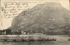 Postal Militaria 4.o Regimiento de la Ingeniería Puente sobre Isere y afloja la mosca de Neron