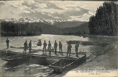CPA Militaria Grenoble Ecole de pontage a l'Ile Verte 