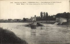 CPA Militaria Verberie Pont detruit par le Genie Francais 
