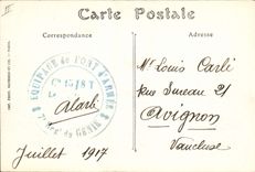 Vintage Postcard Militaria Bombardment of Loo Belgium the church 7th rgt of Genius