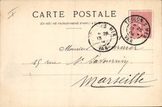 Vintage Postcard Boat Toulon Halberd Against destroyer