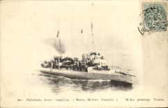 Vintage Postcard Boat Halberd Sloop Destroyer