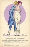 Vintage Postcard Imagination Illustrator Woman the instruction of Bleuettes