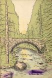 Vintage Postcard Imagination Illustrator the bridge of the fairies