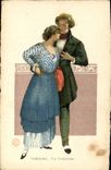 Vintage Postcard Imagination Illustrator Woman seduction