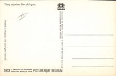 Vintage Postcard Fantaisie The Illustrator admires the old gun Chicago