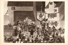 Vintage Postcard Imagination Illustrator Upon the old bridge The negro spiritual society Chicago