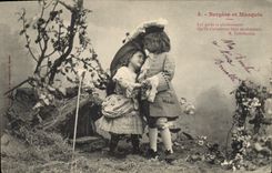CPA Fantaisie Enfants Bergere et Marquis 