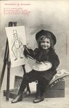 CPA Fantaisie Enfant Peintre