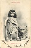 Vintage Postcard Imagination Child Veritable idols Hercules God of the Force Lion