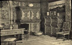 Postal Amberes 1930 de Exposición de arte antiguo Sala del 17.o