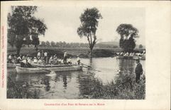 Postal Militaria Construcción de un puente de barcos sobre el Mosa