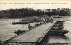 Postal Militaria Trabajos de la Ingeniería Maniobras de construcción de puentes Apertura de 4 puertas