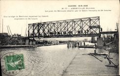 CPA Militaria Abbeville Le pont de Bethune retabli par le Genie Francais 