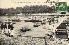 CPA Militaria Avignon 7eme Genie Manoeuvres du pont 