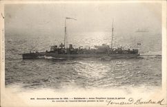 Vintage Postcard Boat Major objectives of 1901 Halberd Sloop destroyer making the registry of the admiral Gervais