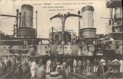 Vintage Postcard Bateau armours It Iena after the explosion of March 12th, 1907 the Strong Exchange