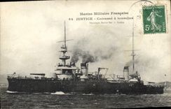 CPA Bateau Justice Cuirasse a tourelles