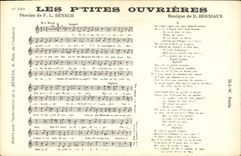 Postal las pequeñas obreras Benech Berniaux