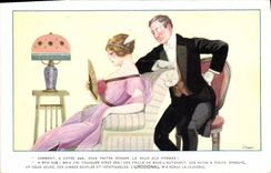 Vintage Postcard Imagination Illustrator Woman Range